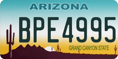 AZ license plate BPE4995