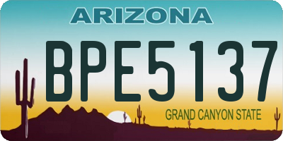 AZ license plate BPE5137