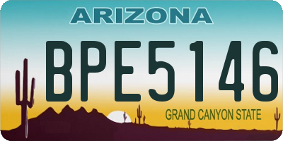 AZ license plate BPE5146