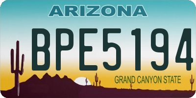 AZ license plate BPE5194