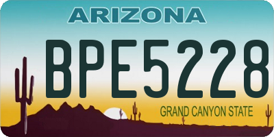 AZ license plate BPE5228