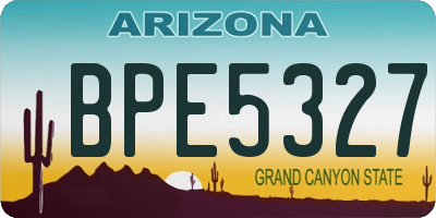 AZ license plate BPE5327