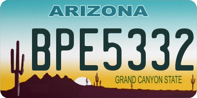 AZ license plate BPE5332
