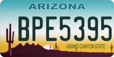 AZ license plate BPE5395