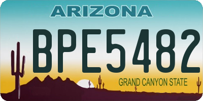 AZ license plate BPE5482