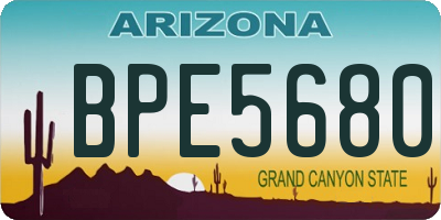 AZ license plate BPE5680