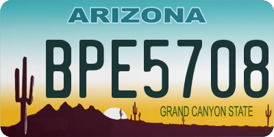 AZ license plate BPE5708