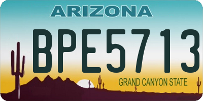 AZ license plate BPE5713