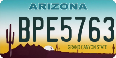 AZ license plate BPE5763