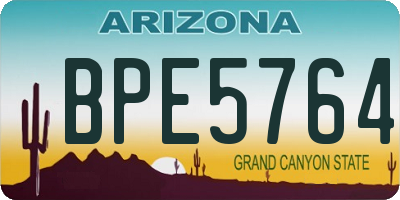 AZ license plate BPE5764