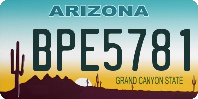 AZ license plate BPE5781