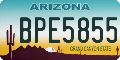 AZ license plate BPE5855