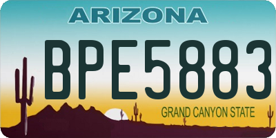 AZ license plate BPE5883
