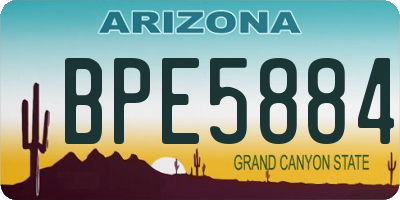 AZ license plate BPE5884