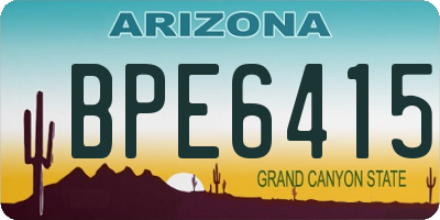 AZ license plate BPE6415