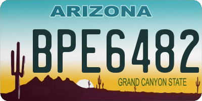AZ license plate BPE6482
