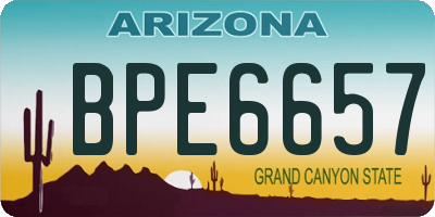 AZ license plate BPE6657
