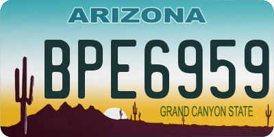 AZ license plate BPE6959