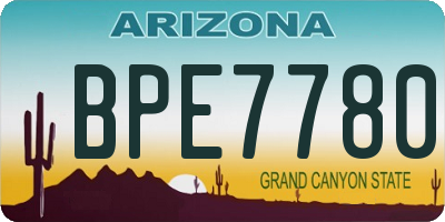 AZ license plate BPE7780