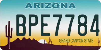 AZ license plate BPE7784