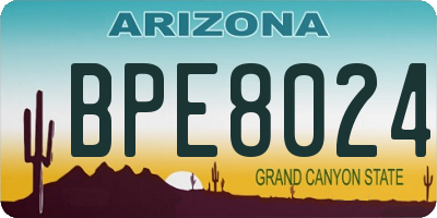 AZ license plate BPE8024