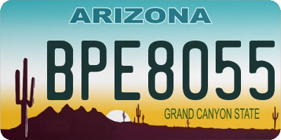 AZ license plate BPE8055