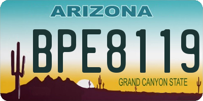 AZ license plate BPE8119