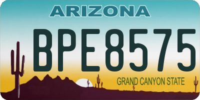 AZ license plate BPE8575