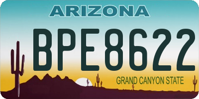 AZ license plate BPE8622