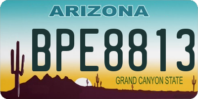 AZ license plate BPE8813