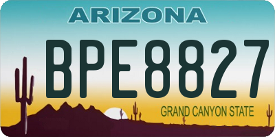 AZ license plate BPE8827