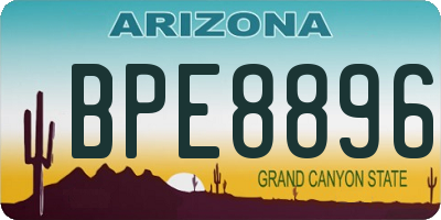 AZ license plate BPE8896
