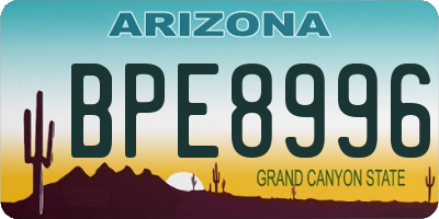 AZ license plate BPE8996