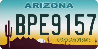 AZ license plate BPE9157