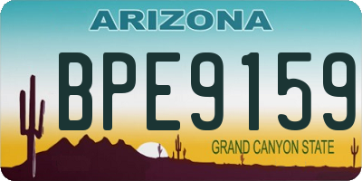 AZ license plate BPE9159