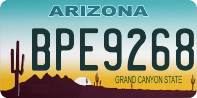 AZ license plate BPE9268