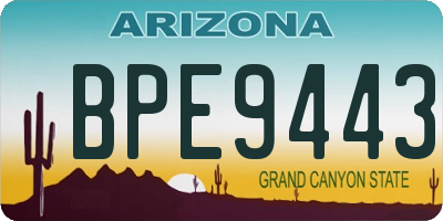 AZ license plate BPE9443