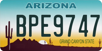 AZ license plate BPE9747
