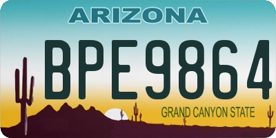 AZ license plate BPE9864