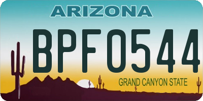 AZ license plate BPF0544