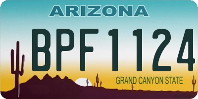 AZ license plate BPF1124