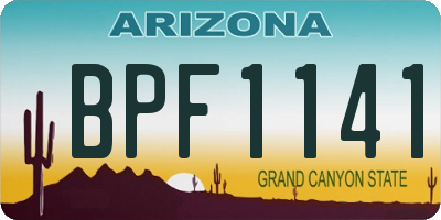 AZ license plate BPF1141