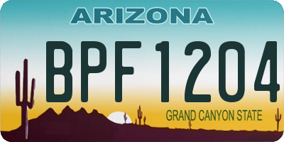 AZ license plate BPF1204
