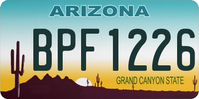 AZ license plate BPF1226