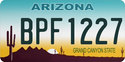 AZ license plate BPF1227