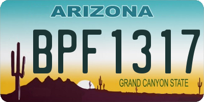 AZ license plate BPF1317