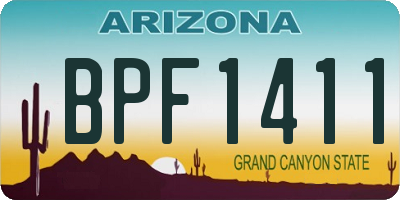 AZ license plate BPF1411