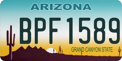 AZ license plate BPF1589