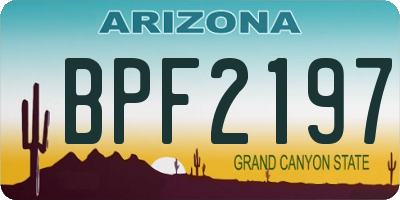 AZ license plate BPF2197