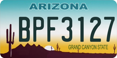 AZ license plate BPF3127